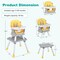 Costway 8-in-1 Baby High Chair Convertible Dining Booster Seat with Removable Tray Grey/Pink/Yellowith Strip/Black